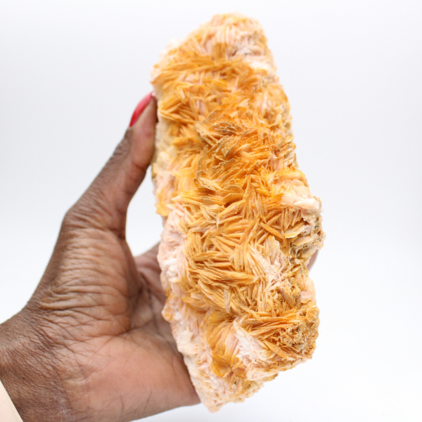 Cristallisation naturelle de barytine orange marocaine