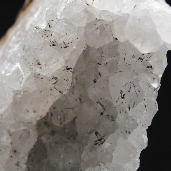 Spécimen Quartz et Goethite Maroc, Géode à filaments