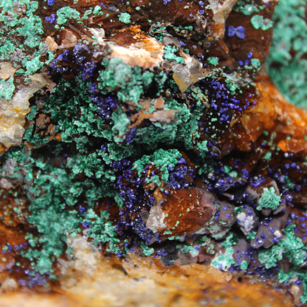 Duo Azurite Malachite sur gangue