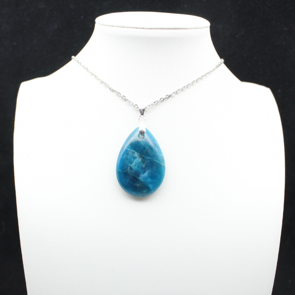 Pendentif Apatite de Madagascar - Gemme Naturelle Bleue