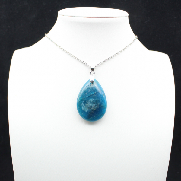 Pendentif Apatite de Madagascar - Gemme Naturelle Bleue