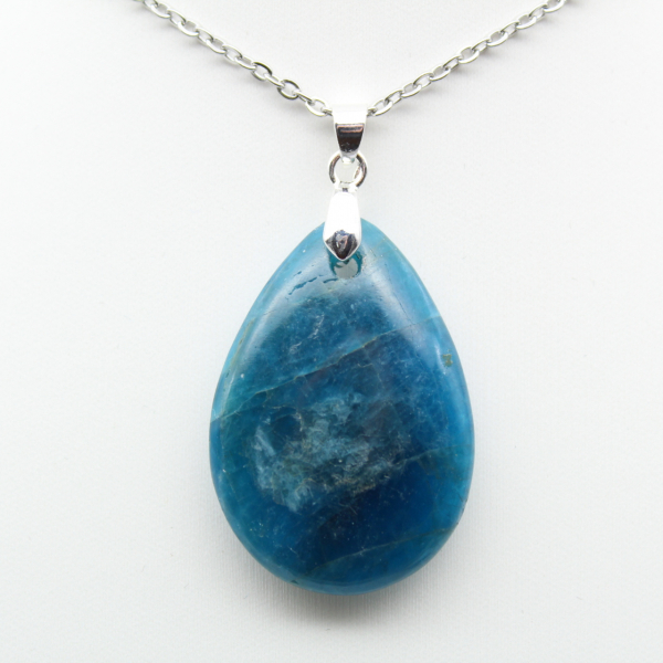 Pendentif Apatite de Madagascar - Gemme Naturelle Bleue
