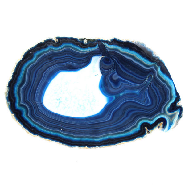 Agate bleue en tranche légère pour collection minérale