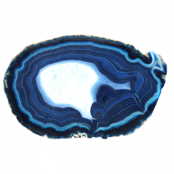 Agate bleue en tranche légère pour collection minérale