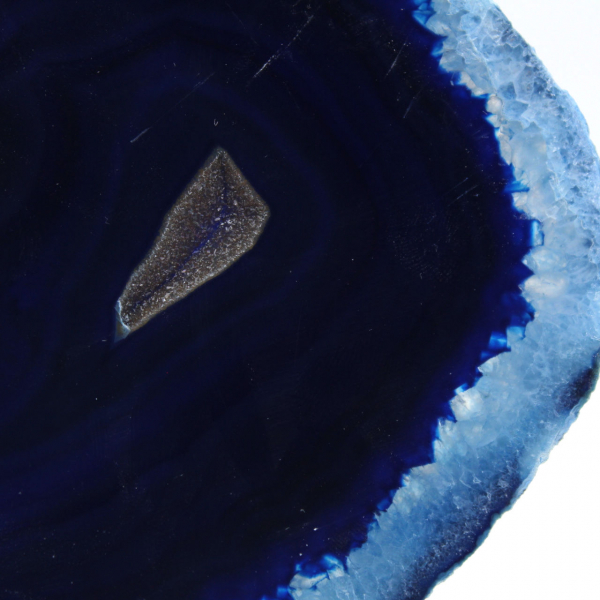 Agate bleue du Brésil en tranche pour décoration minérale