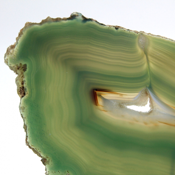 Tranche d'agate verte du Brésil – Pierre naturelle teintée