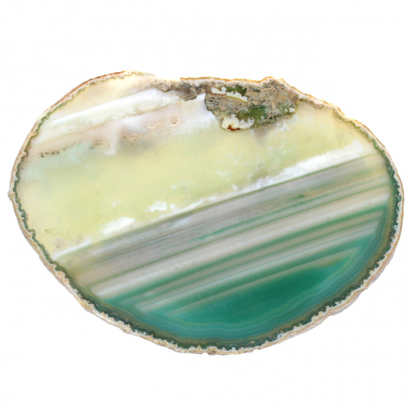 Agate verte en tranche – Spécimen naturel du Brésil 210 g