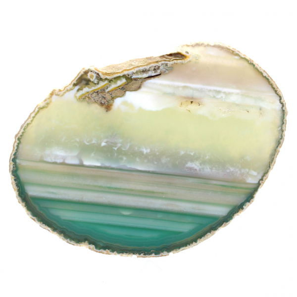 Agate verte en tranche – Spécimen naturel du Brésil 210 g