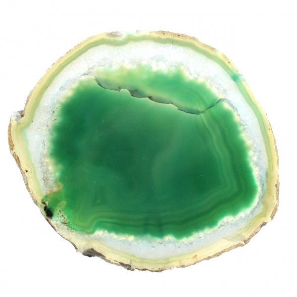 Tranche d'agate verte – Collection minérale Brésil 210 g