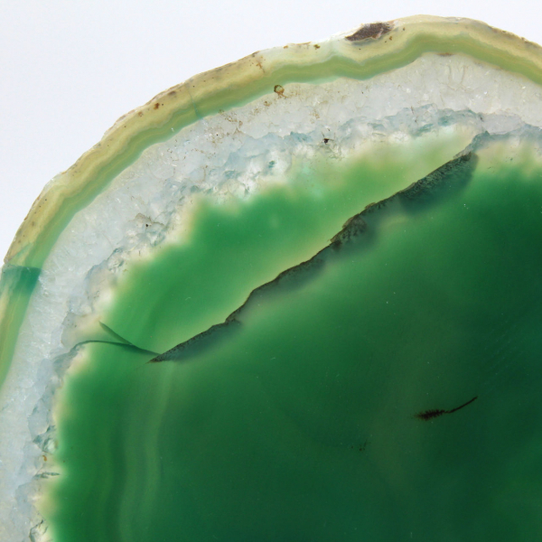 Tranche d'agate verte – Collection minérale Brésil 210 g