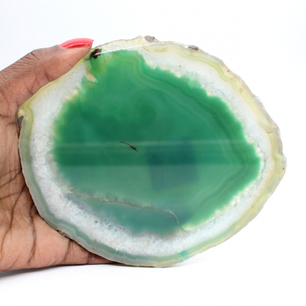 Tranche d'agate verte – Collection minérale Brésil 210 g