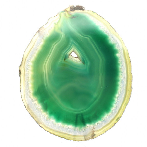 Agate du Brésil en tranche verte – Objet de collection 200 g