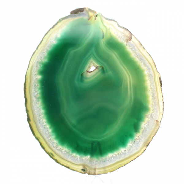 Agate du Brésil en tranche verte – Objet de collection 200 g