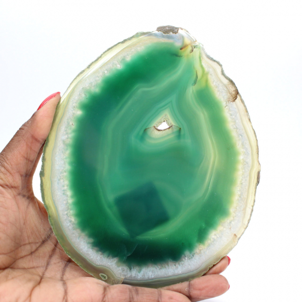 Agate du Brésil en tranche verte – Objet de collection 200 g