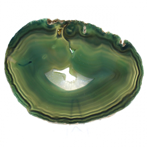Tranche d'agate verte naturelle – Pièce décorative 250 g