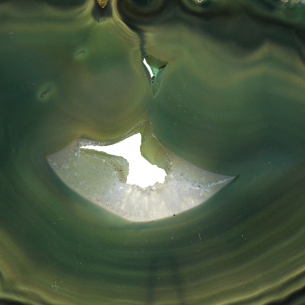 Tranche d'agate verte naturelle – Pièce décorative 250 g