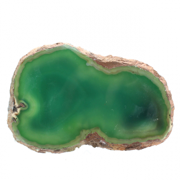 Agate verte en tranche – Spécimen minéral Brésil 315 g