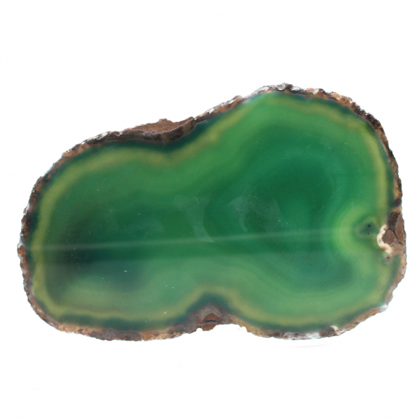 Agate verte en tranche – Spécimen minéral Brésil 315 g
