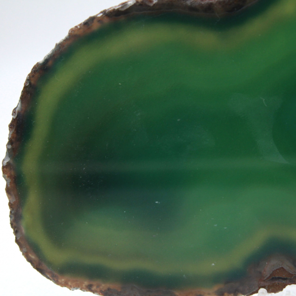 Agate verte en tranche – Spécimen minéral Brésil 315 g