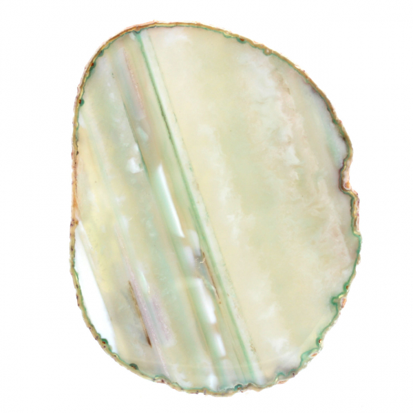 Tranche d'agate naturelle teintée vert – Brésil 240 g
