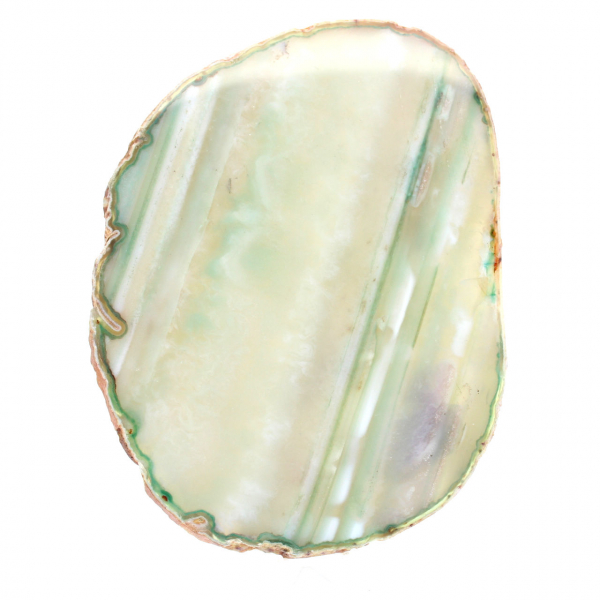 Tranche d'agate naturelle teintée vert – Brésil 240 g