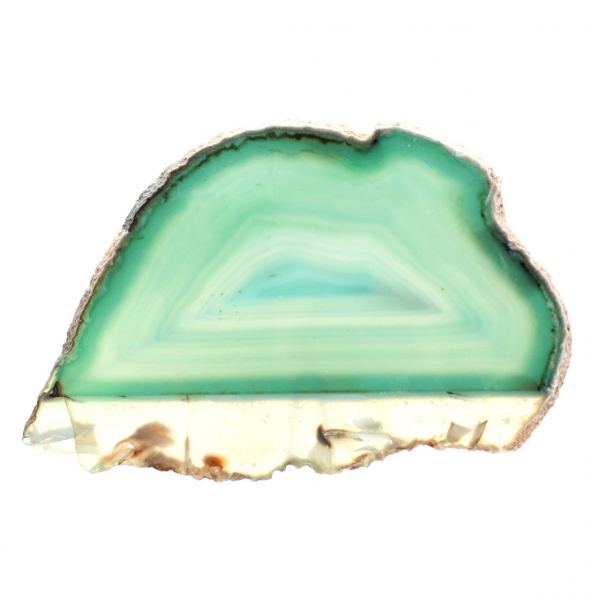 Agate verte Brésil – Tranche polie de 190 g