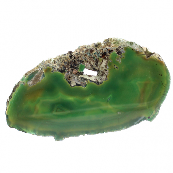 Tranche d'agate verte – Pierre naturelle 225 g, Brésil