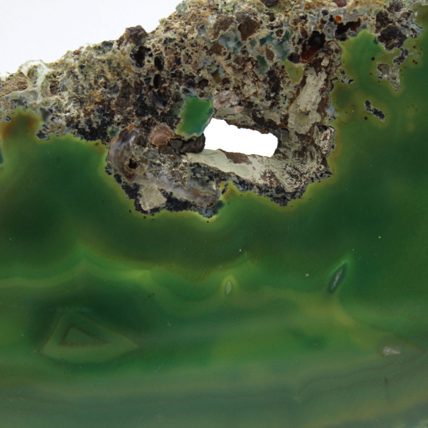 Tranche d'agate verte – Pierre naturelle 225 g, Brésil
