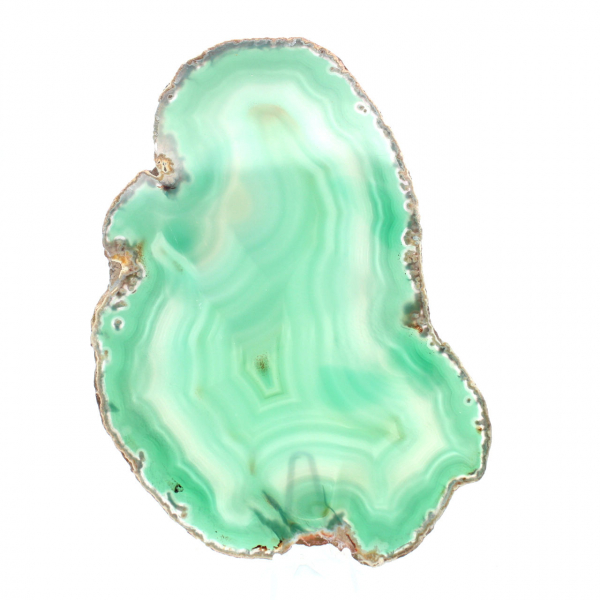 Agate verte tranchée du Brésil – Objet minéral 160 g