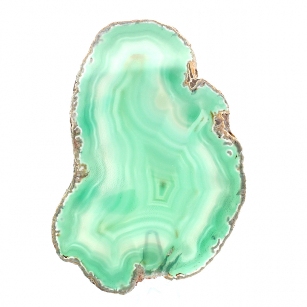 Agate verte tranchée du Brésil – Objet minéral 160 g