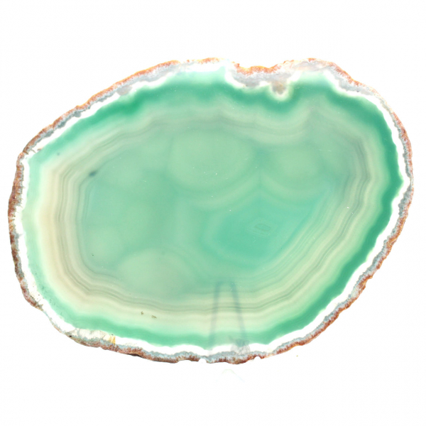 Tranche d'agate naturelle verte – Spécimen léger 170 g