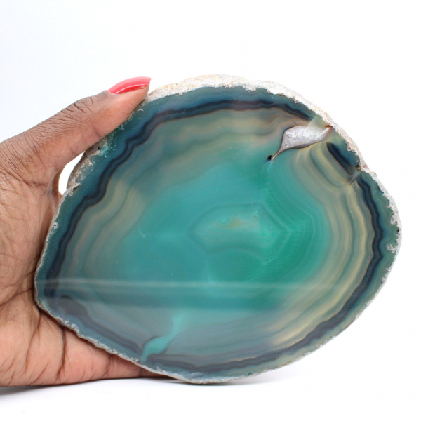 Tranche d'agate verte – Spécimen Brésil 270 g