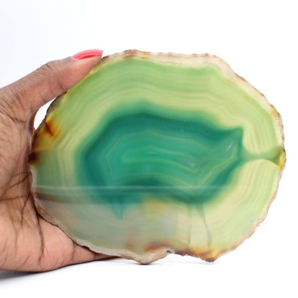 Agate verte tranchée – Spécimen de collection Brésil 255 g