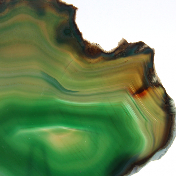 Tranche d'agate verte claire – Pierre naturelle 140 g