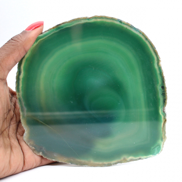 Agate verte en tranche – Grand spécimen Brésil 205 g