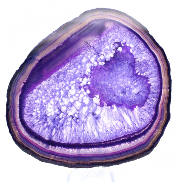 Plaque d'Agate Violette Brésilienne : Objet de Décoration