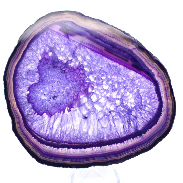 Plaque d'Agate Violette Brésilienne : Objet de Décoration