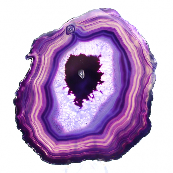 Agate du Brésil en Tranche : Spécimen Minéralogique Violet