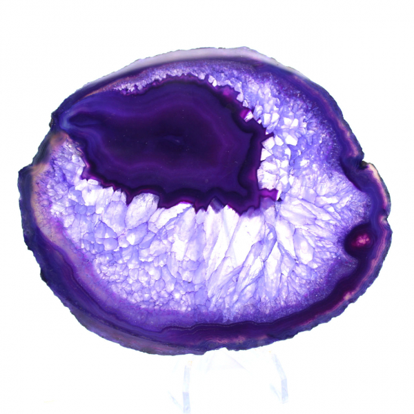 Décoration en Pierre : Tranche d'Agate Brésilienne Violette