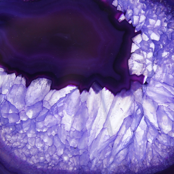 Décoration en Pierre : Tranche d'Agate Brésilienne Violette