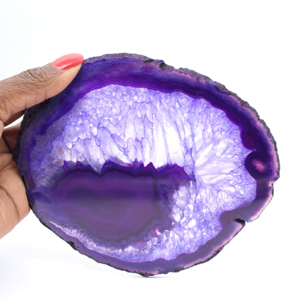 Décoration en Pierre : Tranche d'Agate Brésilienne Violette