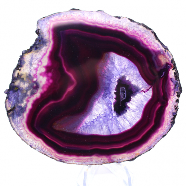 Grande Tranche d'Agate Violette du Brésil pour Intérieur