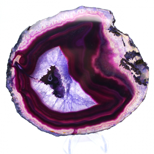 Grande Tranche d'Agate Violette du Brésil pour Intérieur