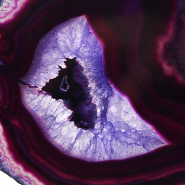 Grande Tranche d'Agate Violette du Brésil pour Intérieur