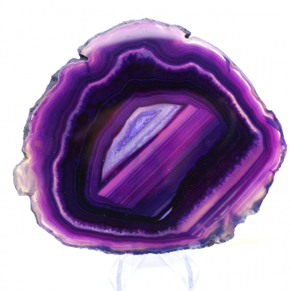 Tranche d'Agate de Collection, Coloris Violet Artificiel