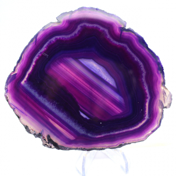 Tranche d'Agate de Collection, Coloris Violet Artificiel