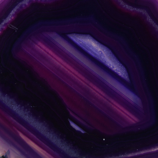 Tranche d'Agate de Collection, Coloris Violet Artificiel