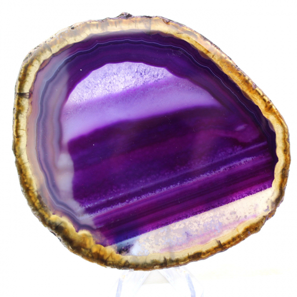 Objet en Pierre Naturelle : Tranche d'Agate Violette