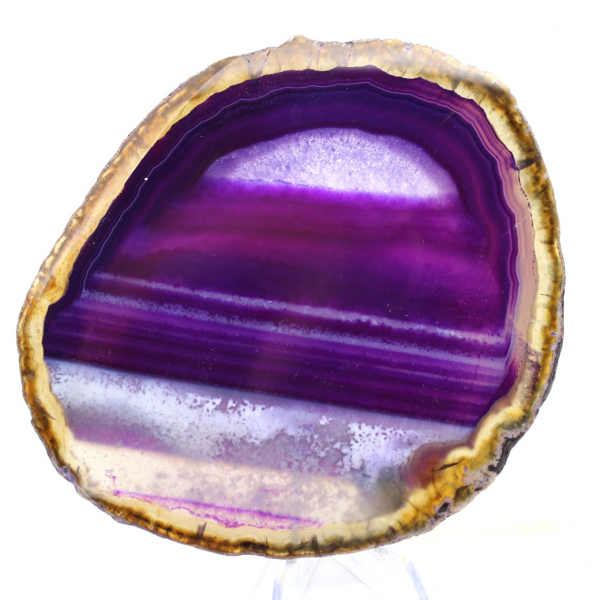 Objet en Pierre Naturelle : Tranche d'Agate Violette