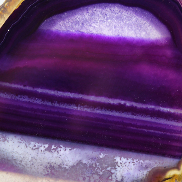 Objet en Pierre Naturelle : Tranche d'Agate Violette